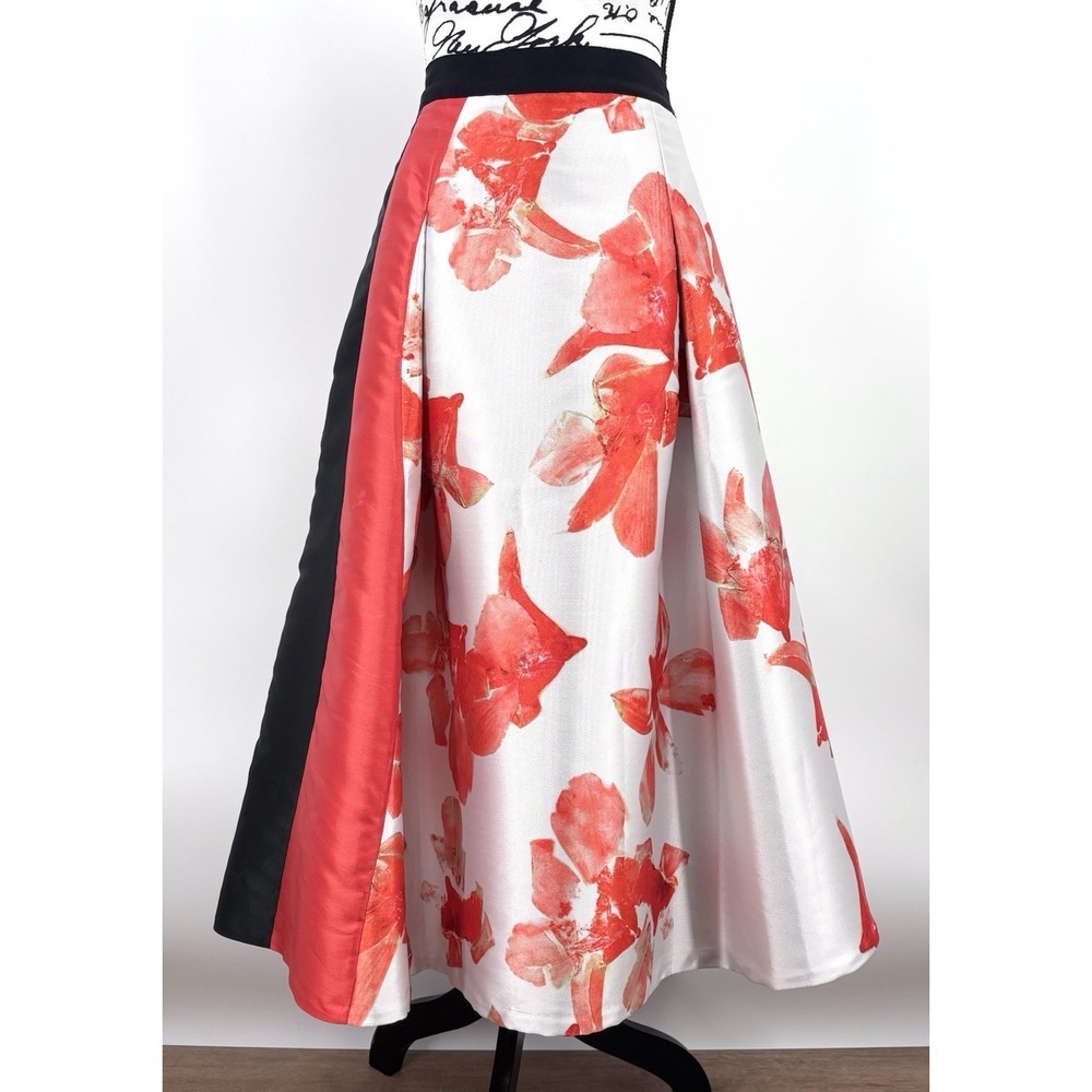 Sachin & Babi Noir Skirt Size 10 Coral Floral Ball Formal Wedding Guest Prom